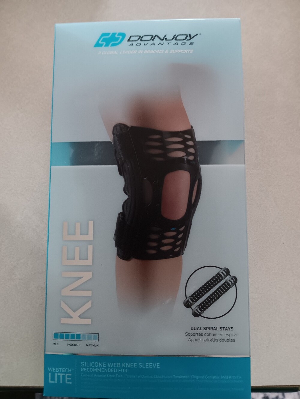 Donjoy Black Silicone Web Knee Sleeve - Support Brace